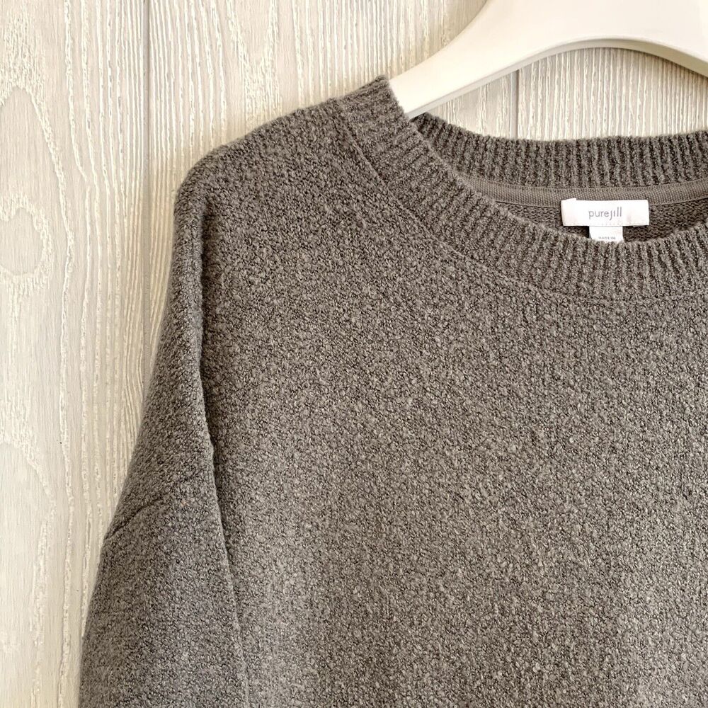 Pure Jill Oversized Sweater Front Pocket Portabello XS NWT - Picture 2 of 6